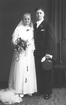 Hochzeitfoto von Otto und Elfriede Wasmuth, geb. Retzlaff