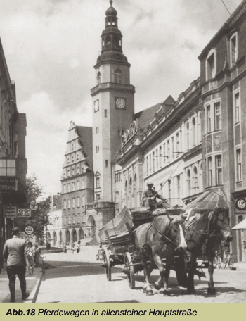 Pferdewagen in allensteiner Hauptstraße